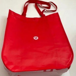 Lululemon 16x13” reusable tote bag red white